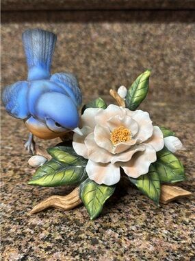 Home Interiors Masterpiece Porcelain Bluebird & Camellia 11273-01